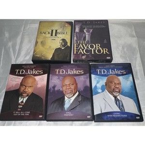 Lot Of 5 T.D. Jakes Christian DVDs Favor Factor Back 2 Bible Still Friends &More